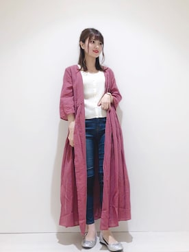 「ニットキャミソール」｜「アイテム（ワンピース/ドレス）」を使った、なかのんさん（レディース・150cm）の春コーディネート
