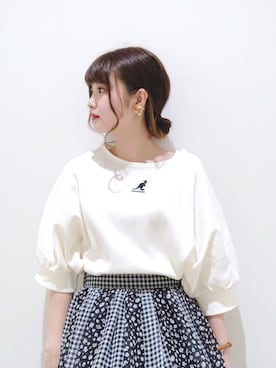 「白トップス」｜なかのんさん（レディース・150cm・20代）の春コーディネート