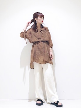 【新品】YAYA＊ボウタイブラウス＊チュニック✳︎秋コーデ 新品】 新品】YAYA＊ボウタイブラウス＊チュニック✳︎秋コーデ
