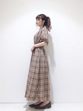 「レトロワンピース」｜「アイテム（その他）」を使った、なかのんさん（レディース・151cm）の夏コーディネート