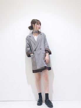 「ダブルジャケット」｜「アイテム（ブルゾン）」を使った、なかのんさん（レディース・151cm）の秋コーディネート