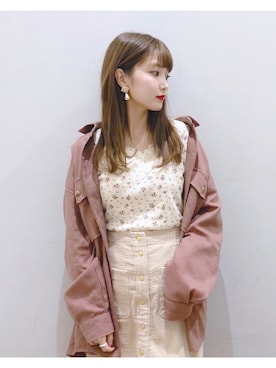 「花柄トップス」｜「アイテム（その他）」を使った、なかのんさん（レディース・151cm）の秋コーディネート