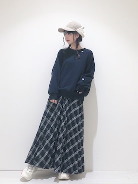 「Lee（リー）のアイテム（帽子）」を使った、なかのんさん（レディース・151cm）の冬コーディネート