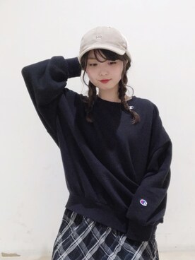 「Lee（リー）のアイテム（帽子）」を使った、なかのんさん（レディース・151cm）の冬コーディネート