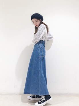 「Lee（リー）のアイテム（スカート）」を使った、なかのんさん（レディース・151cm）の冬コーディネート