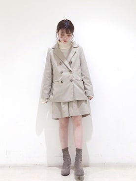 「キュロットパンツ」｜「アイテム（ジャケット/アウター）」を使った、なかのんさん（レディース・151cm）の春コーディネート