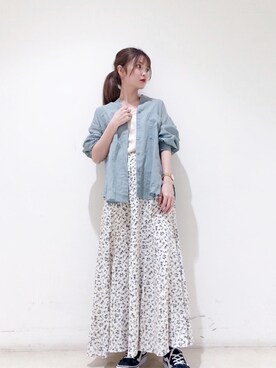 「ミントカラーシャツ」｜なかのんさん（レディース・151cm）の春コーディネート