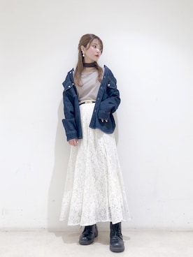 「Lee（リー）のアイテム（シャツ/ブラウス）」を使った、なかのんさん（レディース・151cm）の春コーディネート