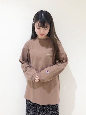 「earth music&ecology（アースミュージックアンドエコロジー）のシアー消しプリーツスカート ＊（スカート）」を使った、なかのんさん（レディース・150cm）の夏コーディネート