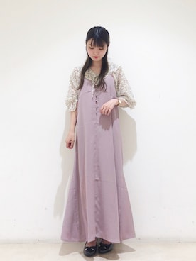 「サテンキャミワンピ」｜なかのんさん（レディース・150cm）の秋コーディネート