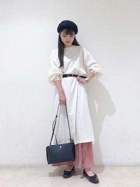 「秋のマイ旬スタイル」｜「アイテム（ハンチング/ベレー帽）」を使った、なかのんさん（レディース・150cm）の秋コーディネート