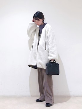 「サテンパンツ」｜「アイテム（ブルゾン）」を使った、なかのんさん（レディース・150cm）の秋コーディネート