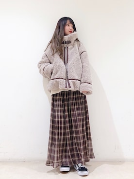 「モカ」｜「アイテム（その他アウター）」を使った、なかのんさん（レディース・150cm）の冬コーディネート