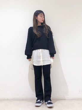 「earth music&ecology（アースミュージックアンドエコロジー）のアイテム（シャツ/ブラウス）」を使った、なかのんさん（レディース・150cm）の冬コーディネート