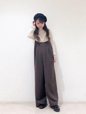 「タートルネック」｜「アイテム（タンクトップ）」を使った、なかのんさん（レディース・150cm）の秋コーディネート