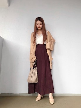 「おとなコーデ」｜「アイテム（トートバッグ）」を使った、なかのんさん（レディース・150cm）の春コーディネート