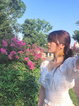 「ミーア」｜「アイテム（アクセサリー）」を使った、akari030201さん（レディース・153cm）の夏コーディネート