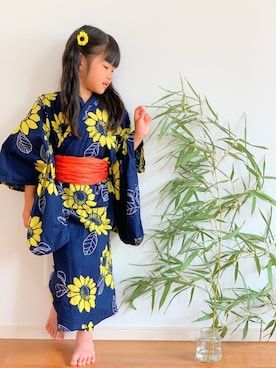 「devirock（デビロック）のアイテム（水着/着物・浴衣）」を使った、nozomiさん（キッズ・110cm）の夏コーディネート
