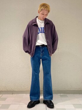 メンズのジャケット アウター パープル 紫色系 コーディネート Zozotown