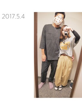 「ゆるカジ」｜「アイテム（その他）」を使った、ごんざれすな、ごん👊さん（レディース・154cm）の春コーディネート