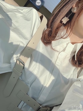 「GRL（グレイル）のアイテム（シャツ/ブラウス、ホワイト系）」を使った、ダヨネさん（レディース・148cm）の冬コーディネート