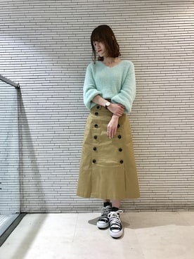 「トレンチスカート」｜yuunqさん（レディース・163cm）の冬コーディネート