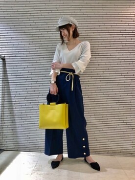 「マリン」｜「アイテム（キャスケット）」を使った、yuunqさん（レディース・163cm）の冬コーディネート