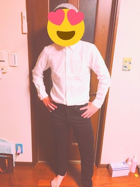 「GU（ジーユー）のアイテム（トップス、ホワイト系）」を使った、じんさん（メンズ・171cm）の夏コーディネート