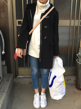 「one way（ワンウェイ）のアイテム（ダッフルコート）」を使った、ERIKAさん（レディース・160cm）の冬コーディネート