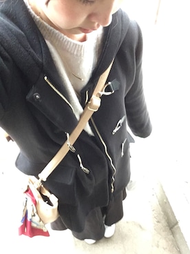 「one way（ワンウェイ）のアイテム（ダッフルコート）」を使った、ERIKAさん（レディース・160cm）の冬コーディネート