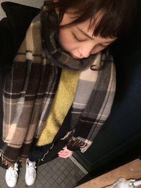 「one way（ワンウェイ）のアイテム（ダッフルコート）」を使った、ERIKAさん（レディース・160cm）の冬コーディネート
