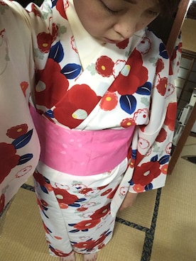 「しまむら（シマムラ）のアイテム（浴衣）」を使った、ERIKAさん（レディース・160cm）の夏コーディネート
