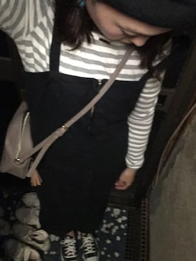 「NICE CLAUP（ナイスクラップ）のアイテム（ハンチング/ベレー帽）」を使った、ERIKAさん（レディース・160cm）の秋コーディネート
