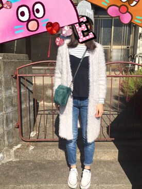 「present（プレゼント）のアイテム（バッグ）」を使った、ERIKAさん（レディース・160cm）の秋コーディネート