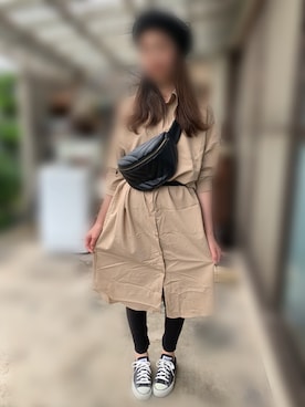 「NICE CLAUP（ナイスクラップ）のアイテム（ハンチング/ベレー帽）」を使った、ERIKAさん（レディース・160cm）の秋コーディネート
