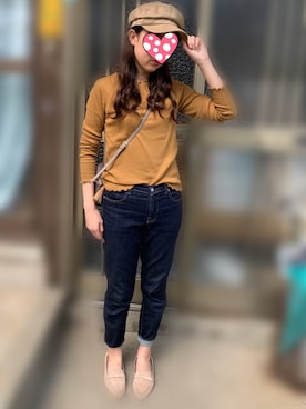 「マスタードイエロー」｜ERIKAさん（レディース・160cm）の秋コーディネート