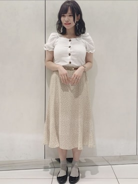 「スクエアネック(ネック)」｜OLIVEdesOLIVEさん（レディース・165cm）の夏コーディネート