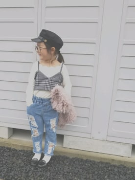 「スカラップ」｜「アイテム（その他トップス）」を使った、miiiiiri*さん（キッズ・100cm）の秋コーディネート