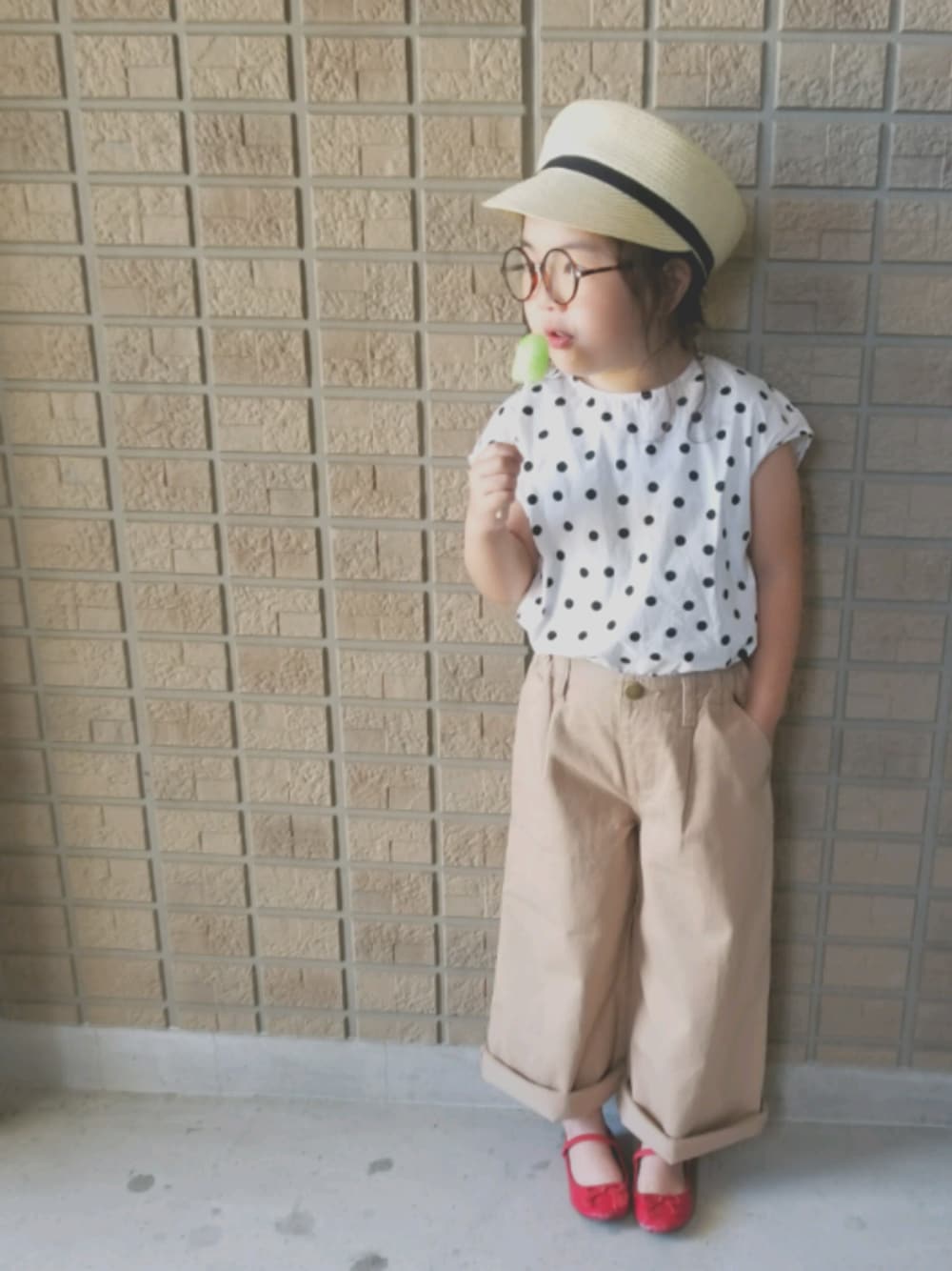 「ZARA KIDSのアイテム（シャツ/ブラウス、ホワイト系）」を使った、miiiiiri*さん（キッズ・110cm）の夏コーディネートの1枚目の写真