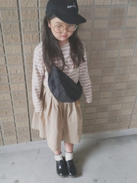 「Rename（リネーム）のアイテム（バッグ）」を使った、miiiiiri*さん（キッズ・120cm）の秋コーディネート