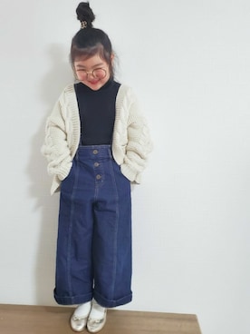 「ニットカーディガン」｜miiiiiri*さん（キッズ・120cm）の春コーディネート