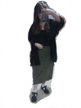 yuni（ユニ）の「コットンリネンサテン 製品染めタイトスカート 