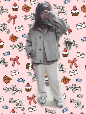 「NICE CLAUP（ナイスクラップ）のアイテム（ダッフルコート）」を使った、少年spencerさん（レディース・160cm）の秋コーディネート