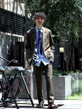 「soe（ソーイ）のアイテム（ジャケット/アウター）」を使った、YOSHIMASAさん（メンズ・177cm）の夏コーディネート
