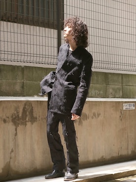 「ワントーンコーデ」｜「アイテム（ノーカラージャケット）」を使った、YOSHIMASAさん（メンズ・177cm）の夏コーディネート