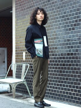 「soe（ソーイ）のアイテム（シャツ/ブラウス）」を使った、YOSHIMASAさん（メンズ・177cm）の夏コーディネート