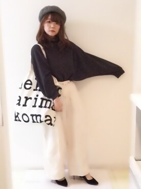 「FREAK'S STORE（フリークスストア）のアイテム（ハンチング/ベレー帽）」を使った、パン粉さん（レディース・151cm）の春コーディネート