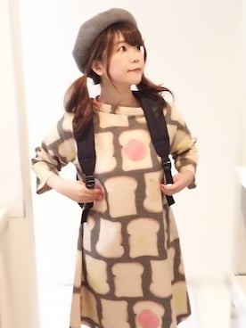 「FREAK'S STORE（フリークスストア）のアイテム（ハンチング/ベレー帽）」を使った、パン粉さん（レディース・151cm）の春コーディネート