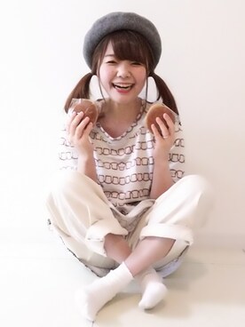 「FREAK'S STORE（フリークスストア）のアイテム（ハンチング/ベレー帽）」を使った、パン粉さん（レディース・151cm）の春コーディネート