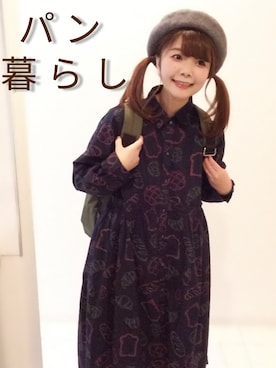 「FREAK'S STORE（フリークスストア）のアイテム（ハンチング/ベレー帽）」を使った、パン粉さん（レディース・151cm）の春コーディネート